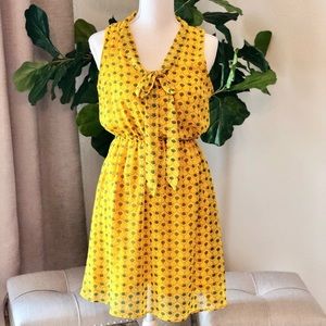 Yellow Fit and Flare Dress Size M